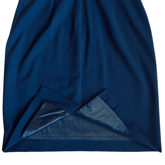 SOLD ❌ J. Crew Women’s Navy Blue Ruffle Trim Stretch Sleeveless Shift Dress 8 - Picture 11 of 12